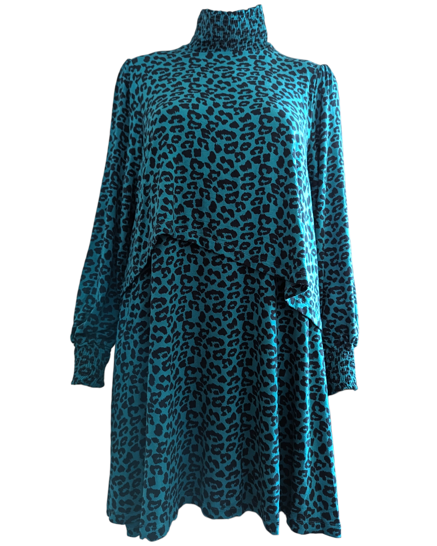 Tilbea Green Leopard Print Top Size M