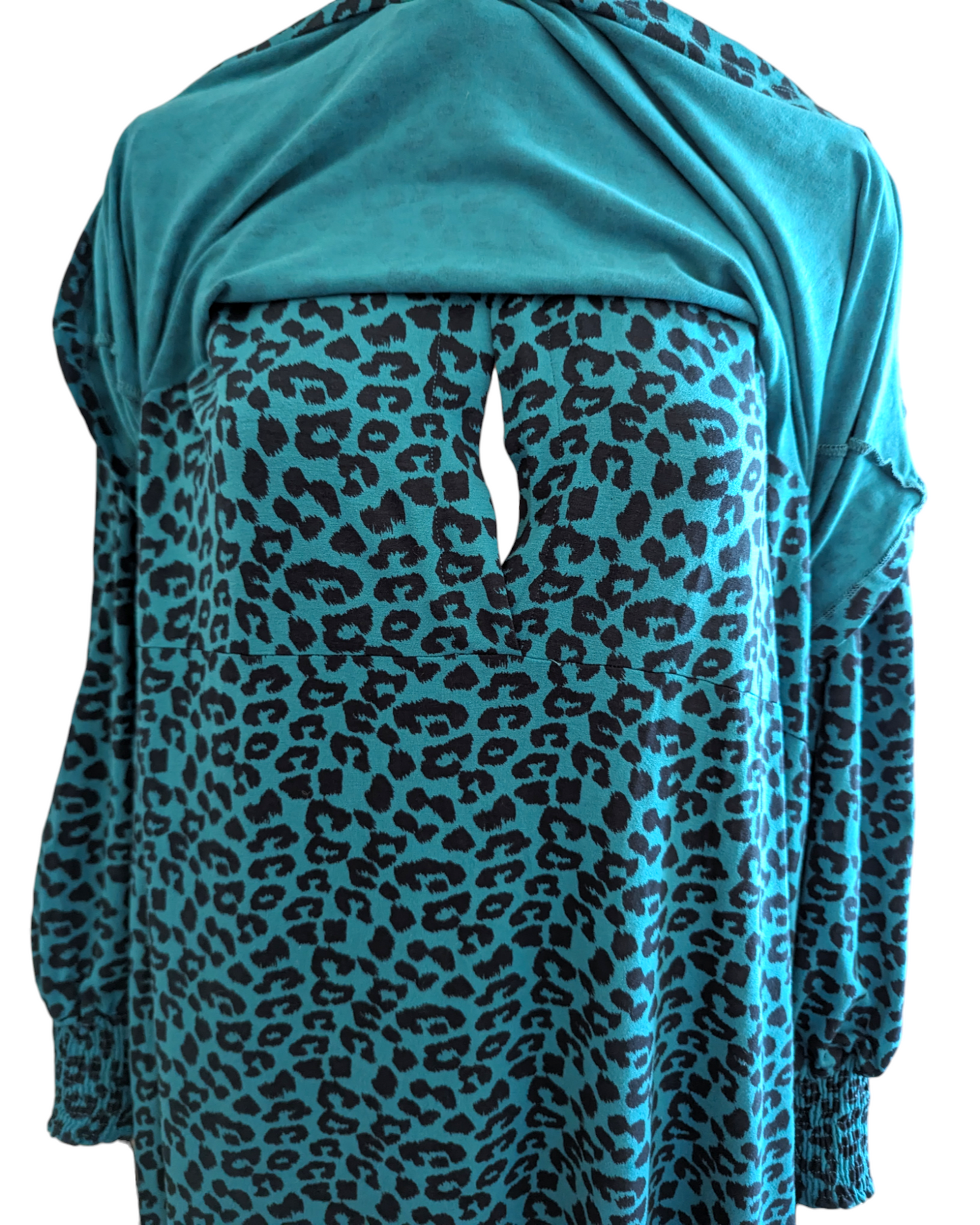 Tilbea Green Leopard Print Top Size M