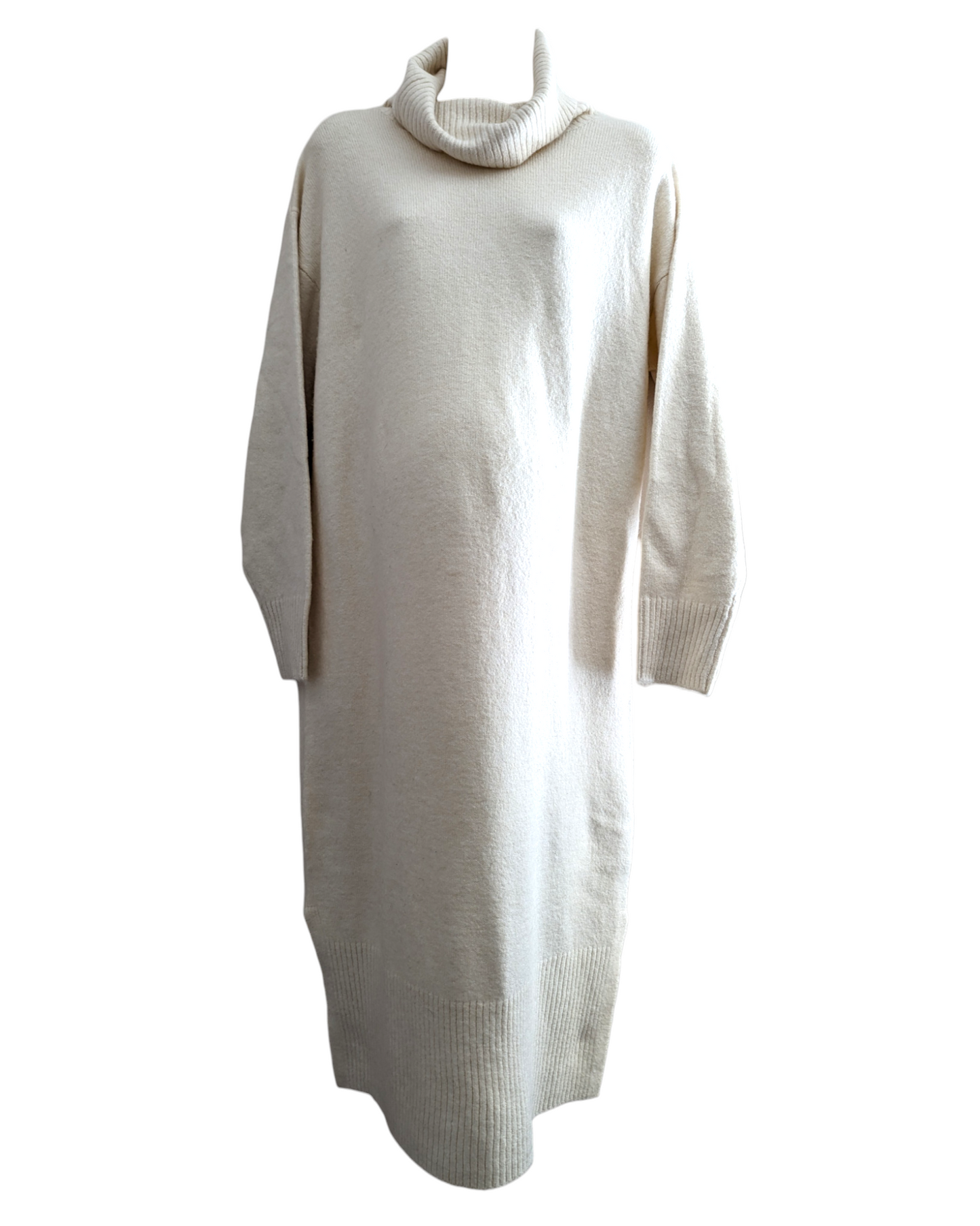 New Look Cream Roll Neck Jumper Dress Size M