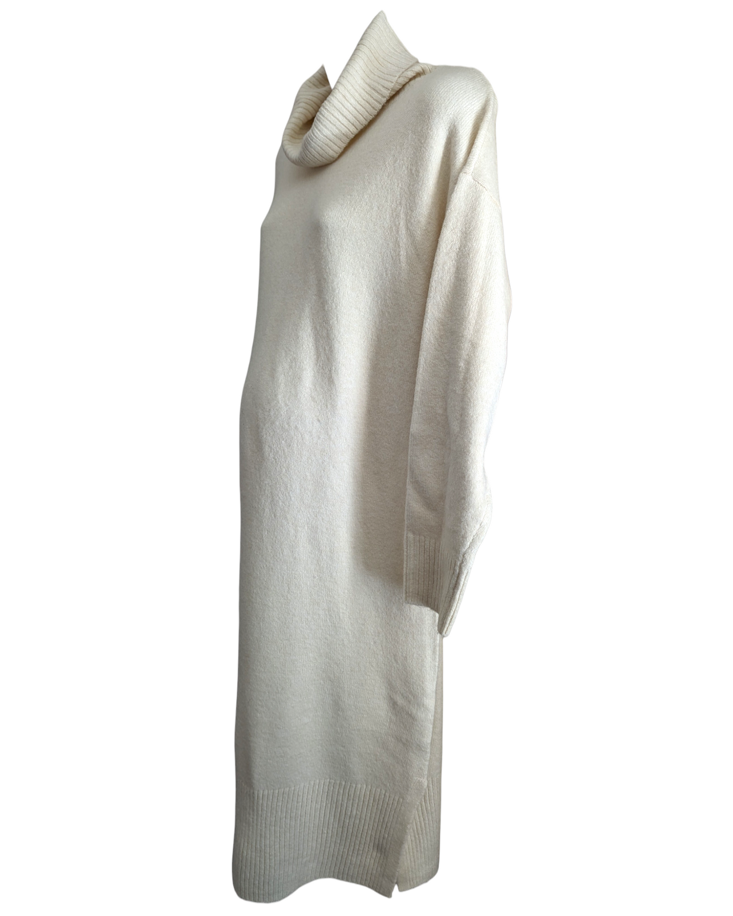 New Look Cream Roll Neck Jumper Dress Size M